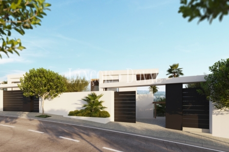 Estepona. Promoción de Villas en venta con vistas al mar cerca de Campo de Golf